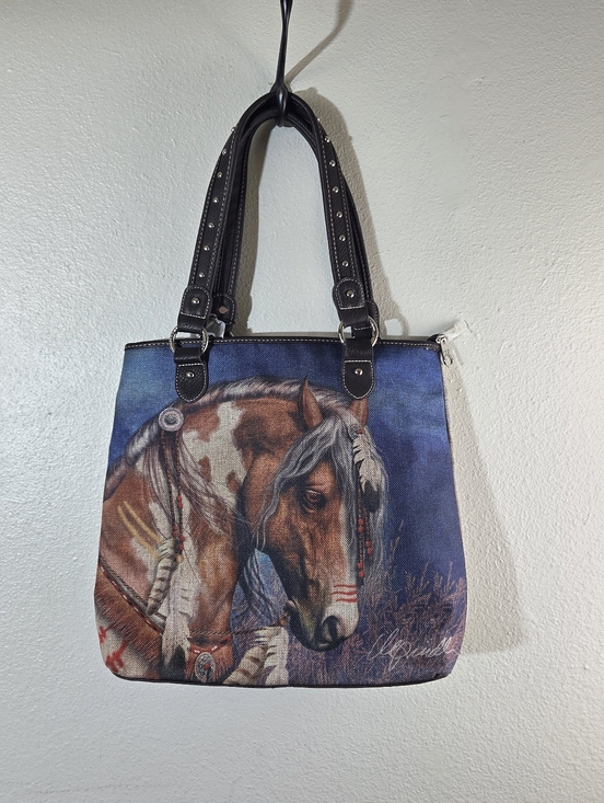 Montana West Handbags - Montana West Horse Canvas Tote Bag NWT Laurie Prindle Western Cowgirl Shoulder